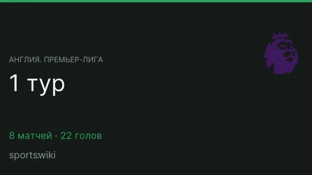 Англия. Премьер-лига. 1 тур