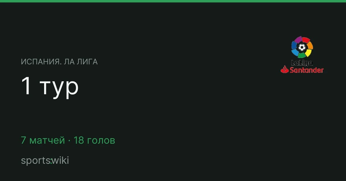 Испания. Ла Лига. 1 тур