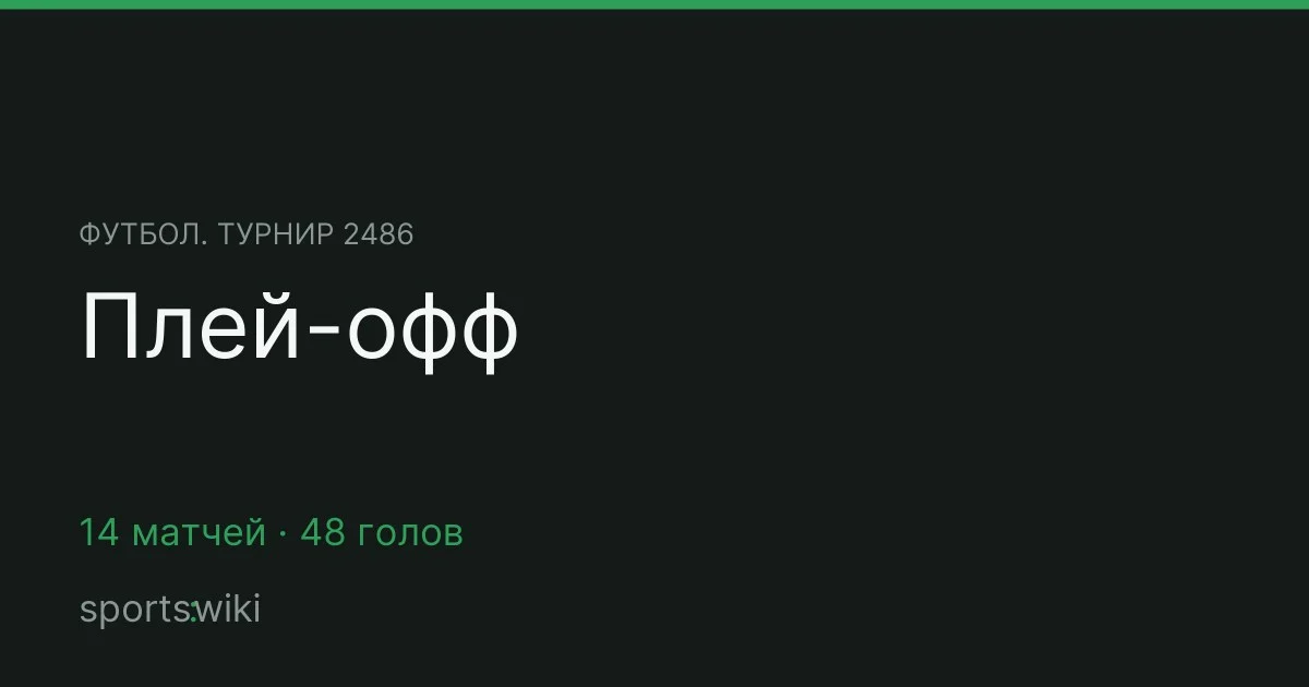 Футбол. Турнир 2486. Плей-офф