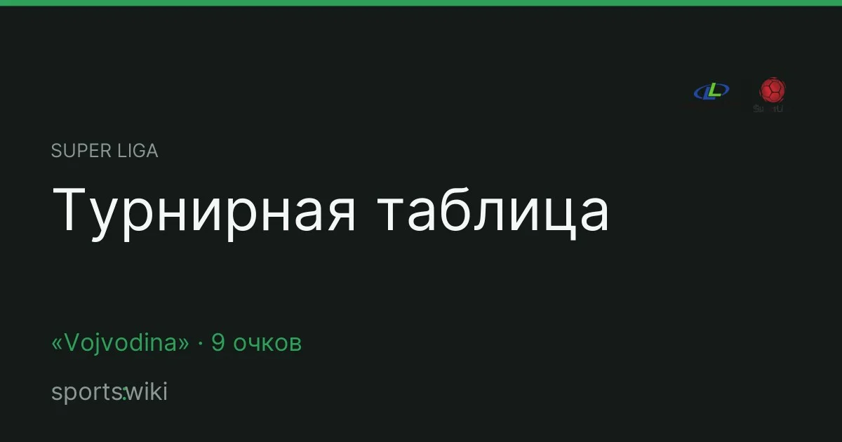 Super Liga. Турнирная таблица