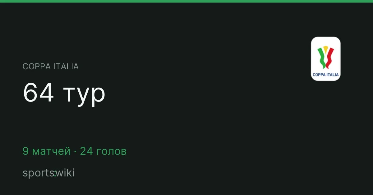 Coppa Italia. 64 тур