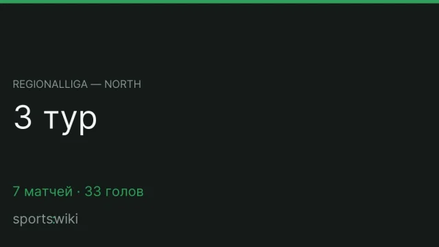 Regionalliga — North. 3 тур