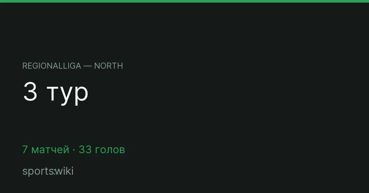 Regionalliga — North. 3 тур