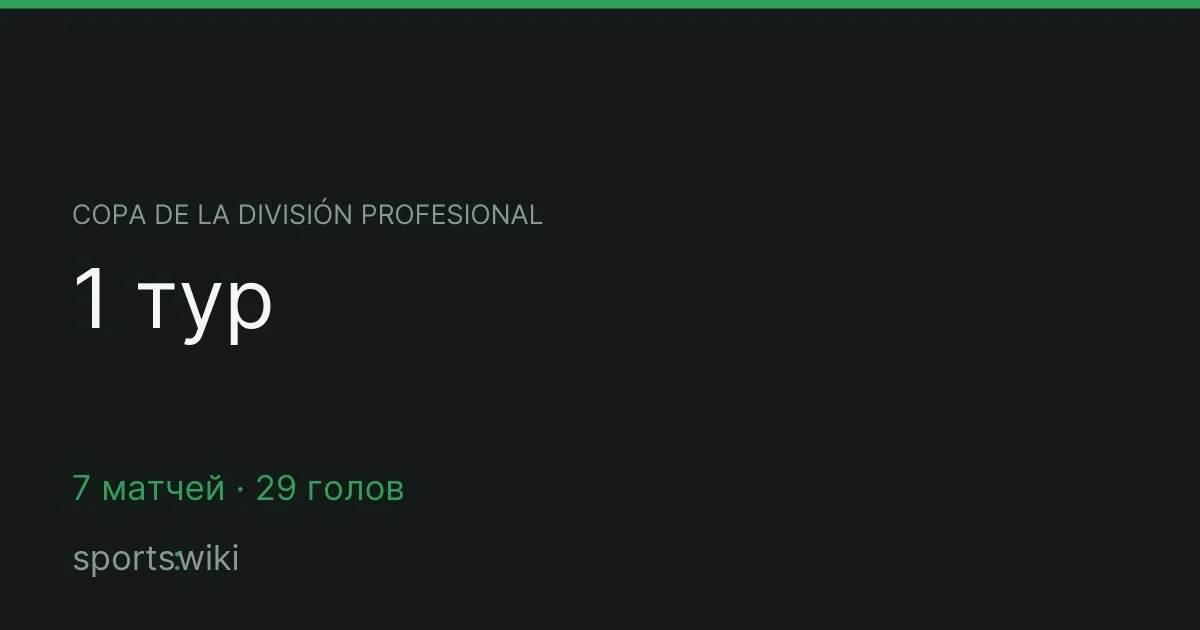 Copa de la División Profesional. 1 тур