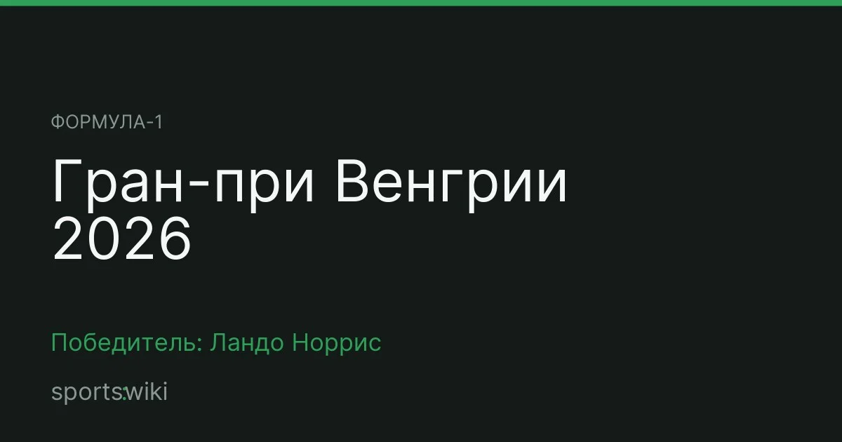 Формула-1. Гран-при Венгрии 2026