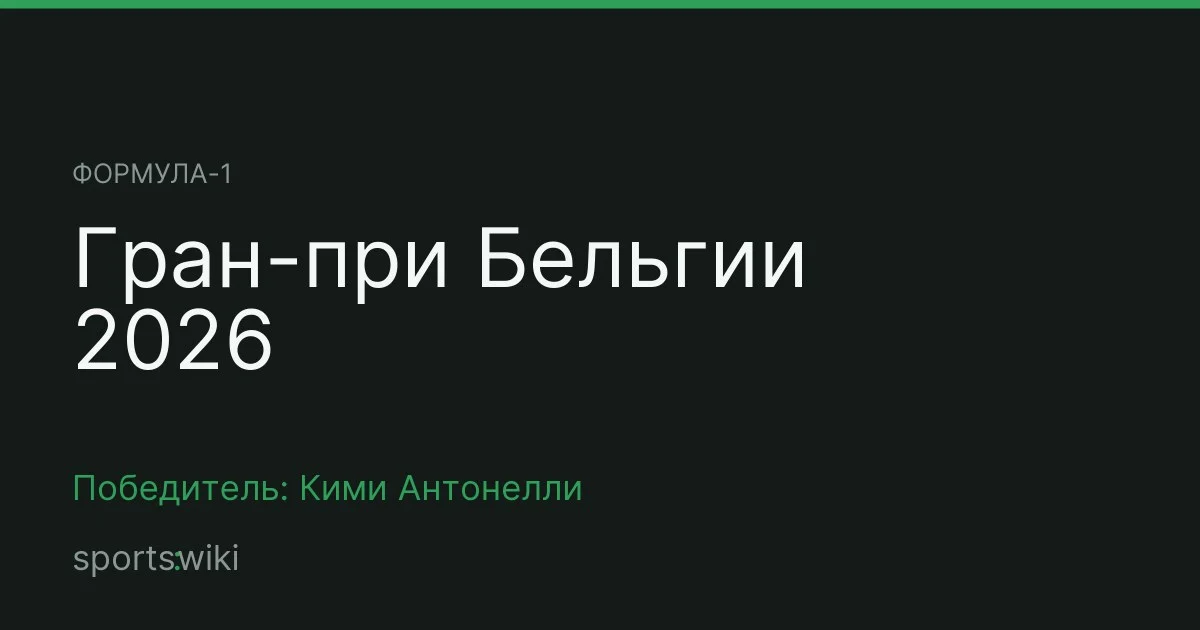 Формула-1. Гран-при Бельгии 2026