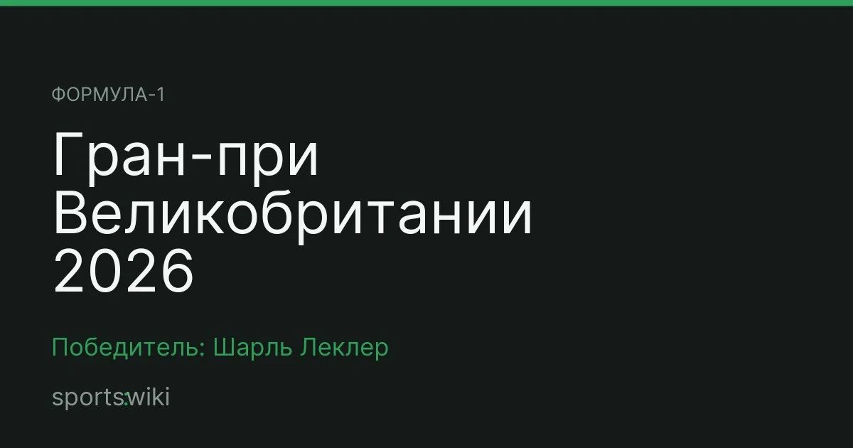 Формула-1. Гран-при Великобритании 2026