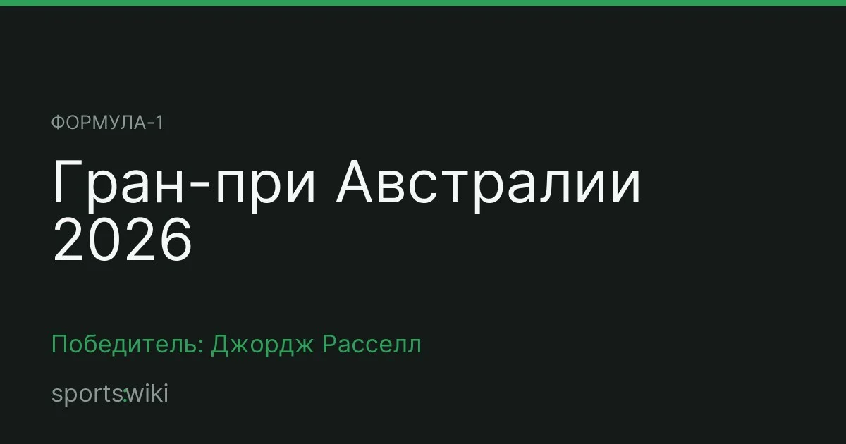 Формула-1. Гран-при Австралии 2026