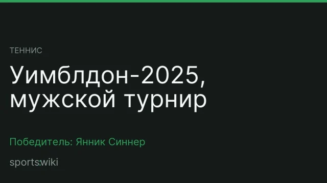 Теннис. Уимблдон-2025, мужской турнир
