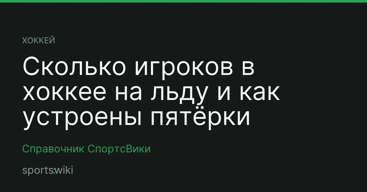 Хоккей. Сколько игроков в хоккее на льду и как устроены пятёрки