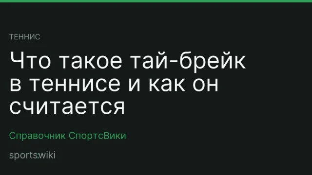 Теннис. Что такое тай-брейк в теннисе и как он считается