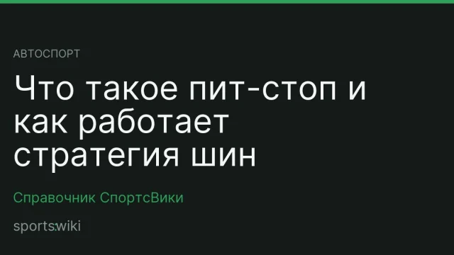 Автоспорт. Что такое пит-стоп и как работает стратегия шин