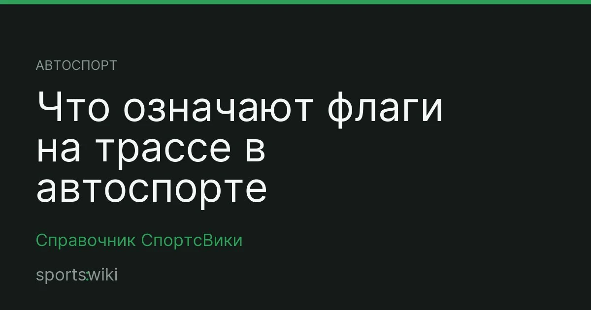 Автоспорт. Что означают флаги на трассе в автоспорте