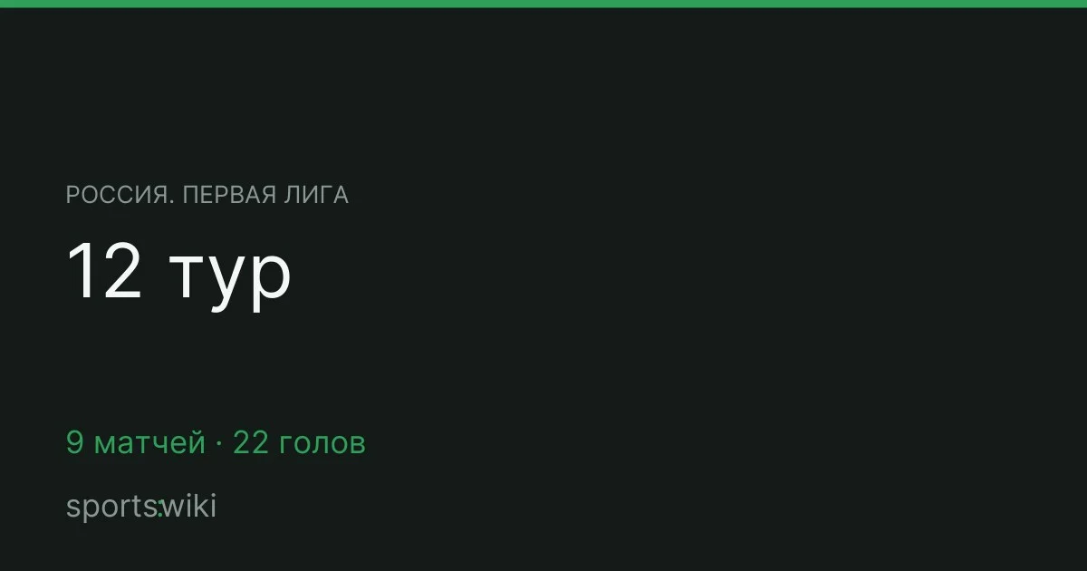 Россия. Первая лига. 12 тур