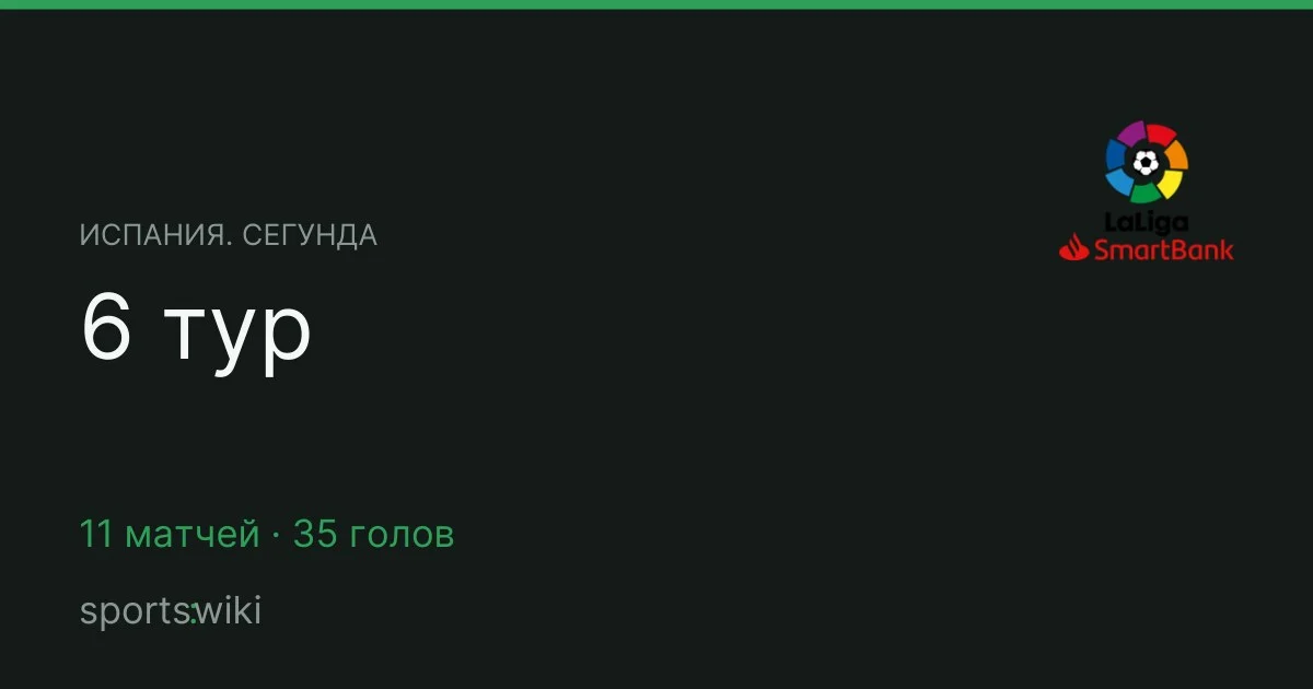 Испания. Сегунда. 6 тур