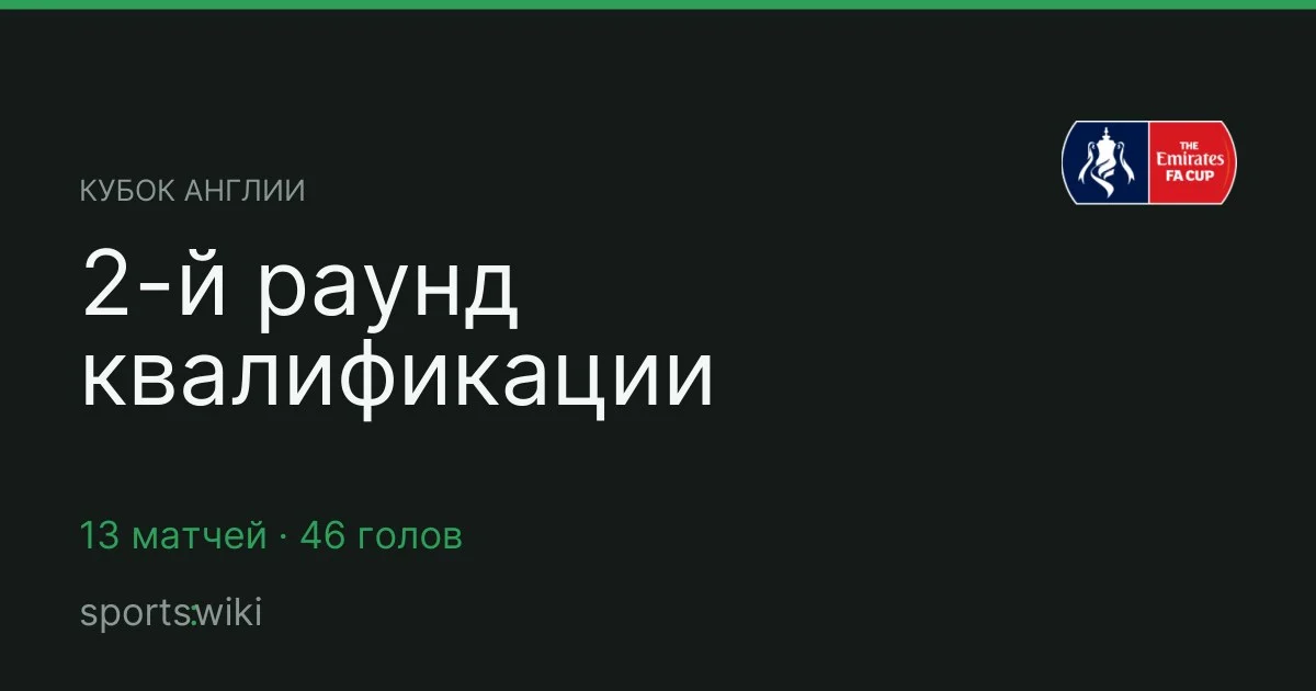 Кубок Англии. 2-й раунд квалификации