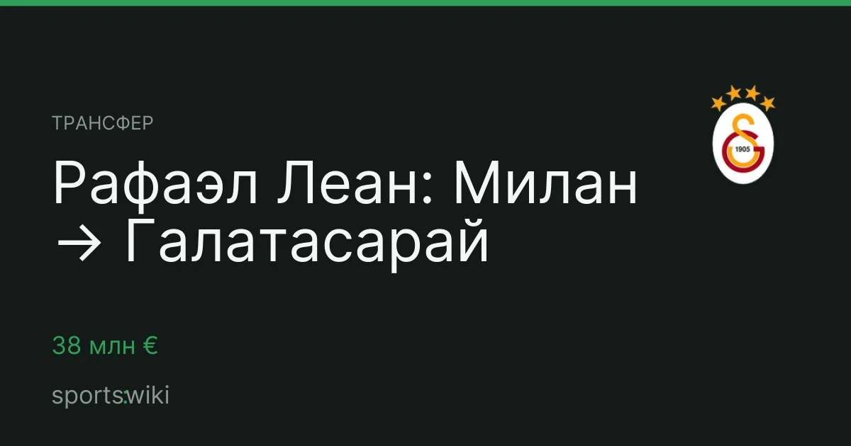 Трансфер. Рафаэл Леан: Милан → Галатасарай