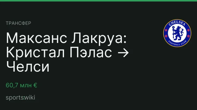 Трансфер. Максанс Лакруа: Кристал Пэлас → Челси