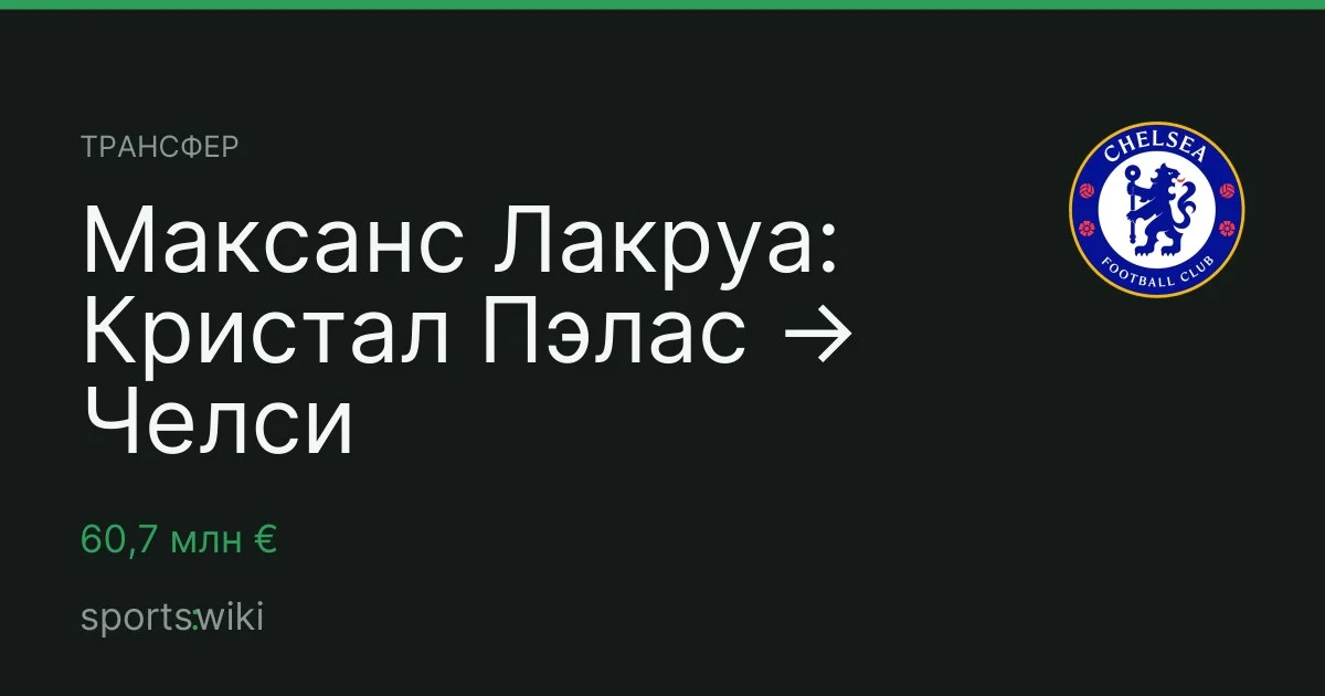 Трансфер. Максанс Лакруа: Кристал Пэлас → Челси