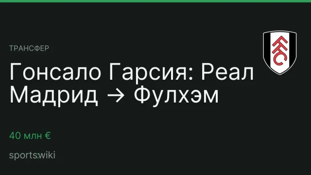 Трансфер. Гонсало Гарсия: Реал Мадрид → Фулхэм