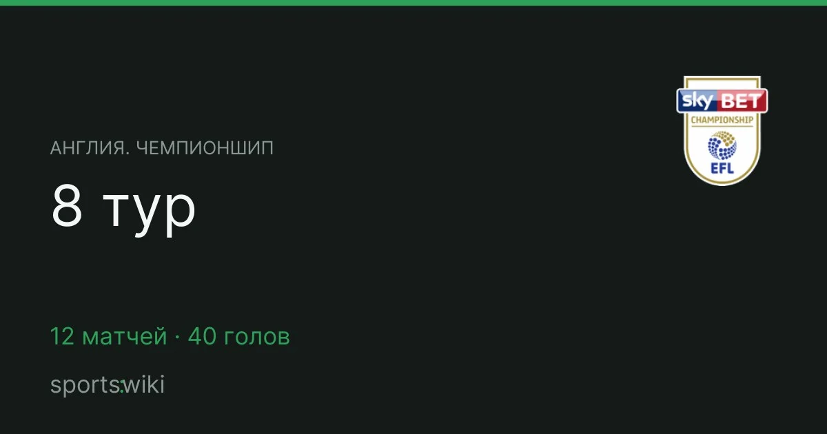 Англия. Чемпионшип. 8 тур