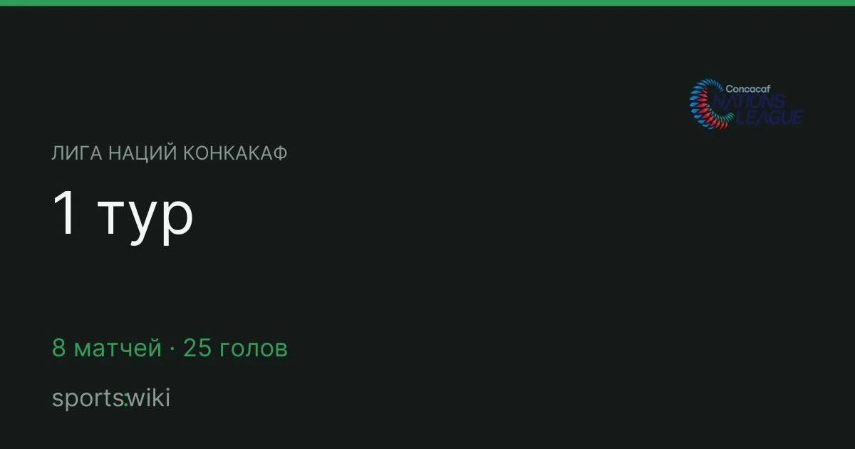 Лига наций КОНКАКАФ. 1 тур