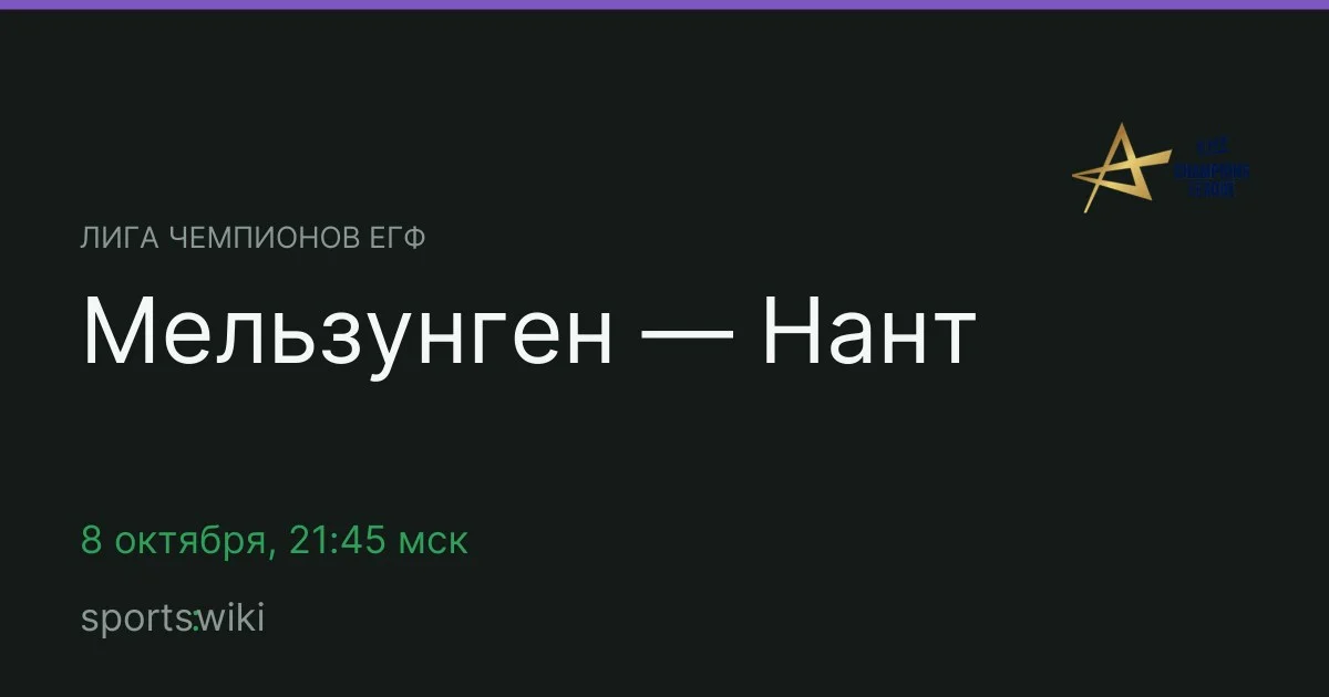 Лига чемпионов ЕГФ. Мельзунген — Нант