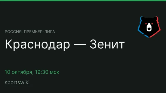 Россия. Премьер-лига. Краснодар — Зенит