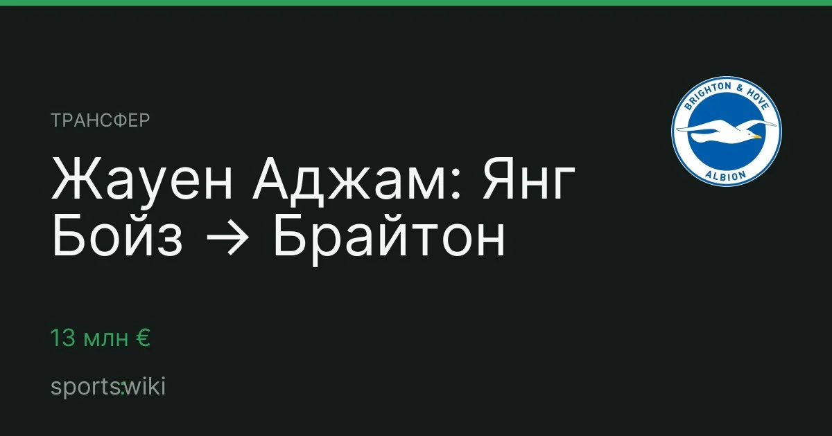 Трансфер. Жауен Аджам: Янг Бойз → Брайтон