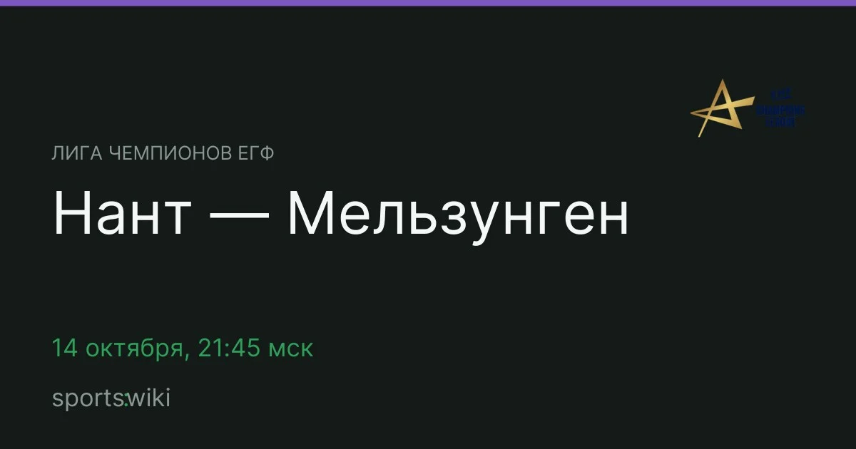 Лига чемпионов ЕГФ. Нант — Мельзунген