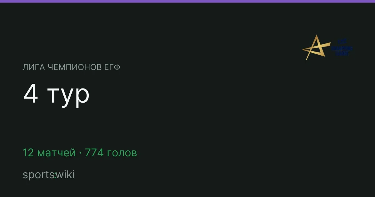 Лига чемпионов ЕГФ. 4 тур