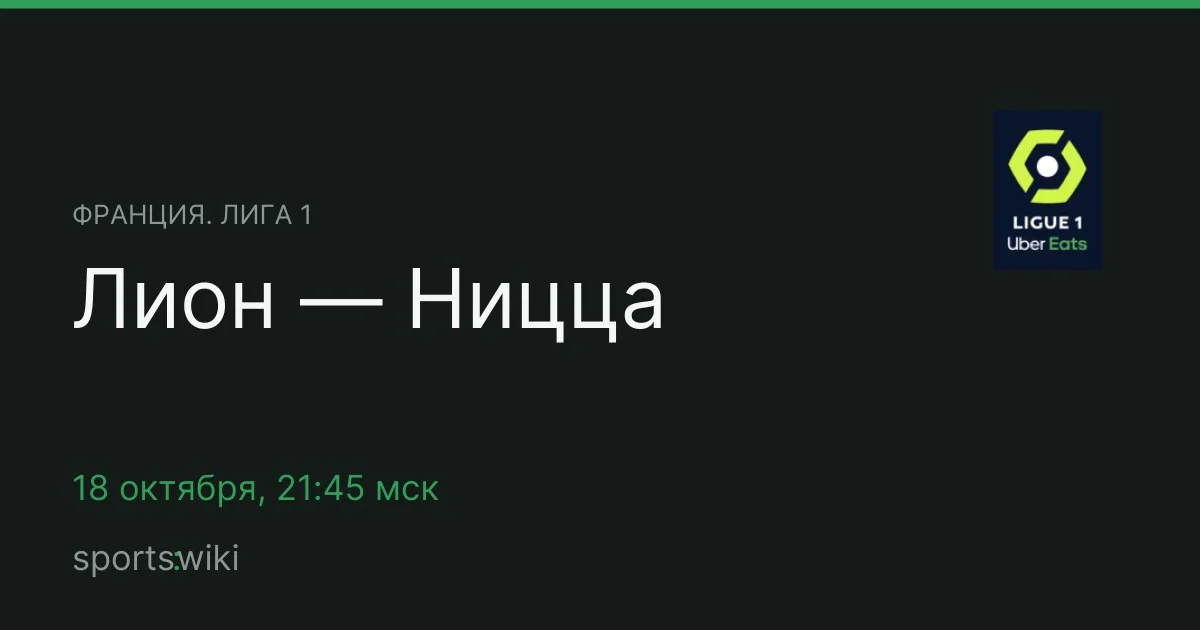 Франция. Лига 1. Лион — Ницца