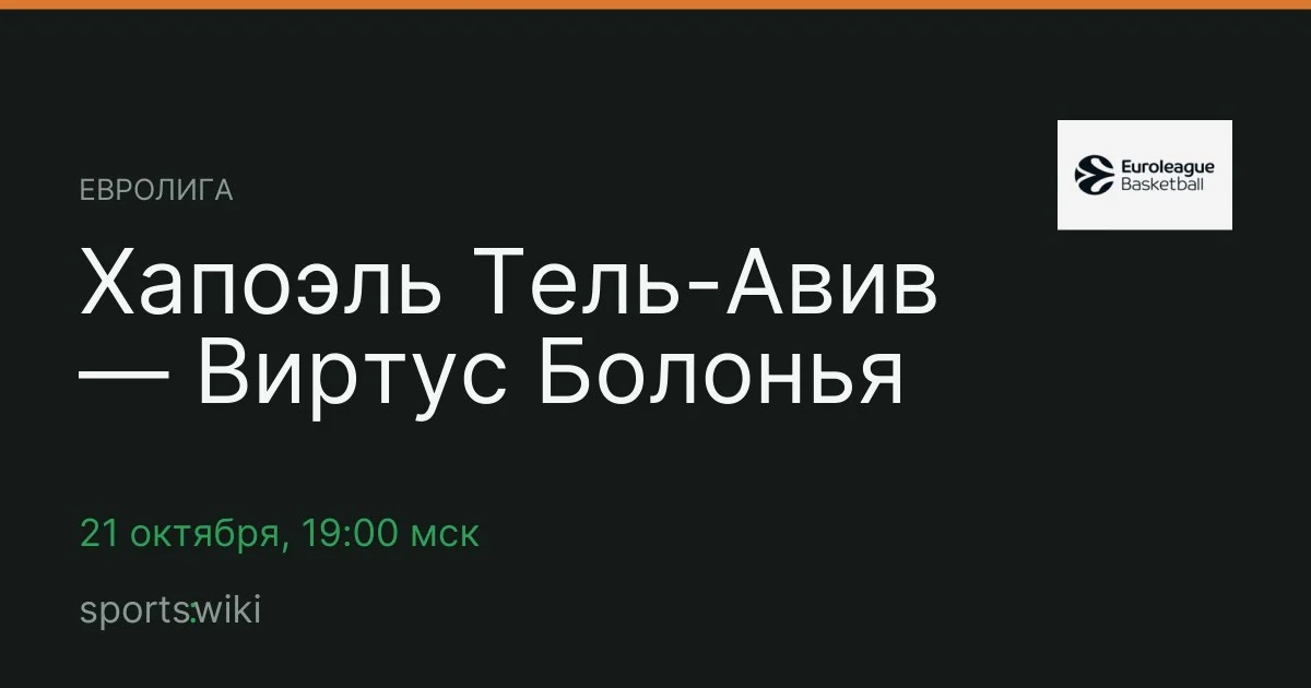 Евролига. Хапоэль Тель-Авив — Виртус Болонья