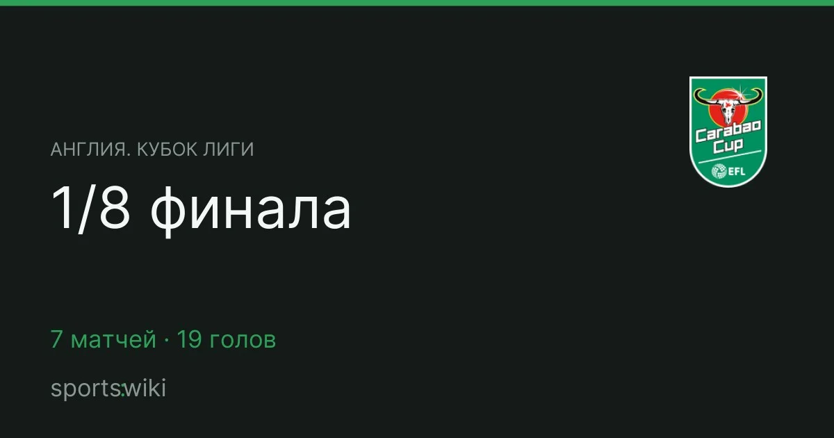 Англия. Кубок лиги. 1/8 финала